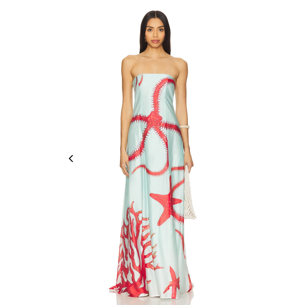 Muma World Ursa Strapless Maxi Dress in Blue Size XS